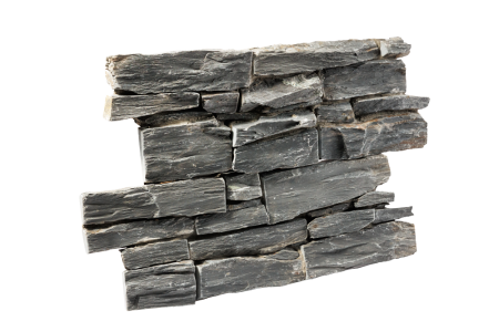 Сланец, 3D панель из камня, 550х200 мм, Country Black slate, 4 шт/уп