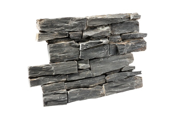 Сланец, 3D панель из камня, 550х200 мм, Country Black slate, 4 шт/уп