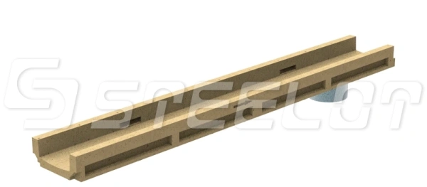 Лоток водоотводный полимербетонный SteeStart DN100 H55, с вертикальным выходом