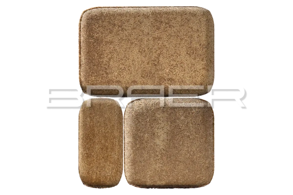 Тротуарная плитка Braer Классико 60 мм 57х115, 115х115, 172х115 мм, цвет: Color Mix Миндаль