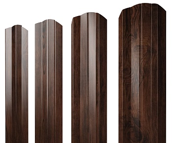 GL Штакетник М-образный A, фигурный 0.45 мм, Print Premium, Cherry Wood Fresh TwinColor