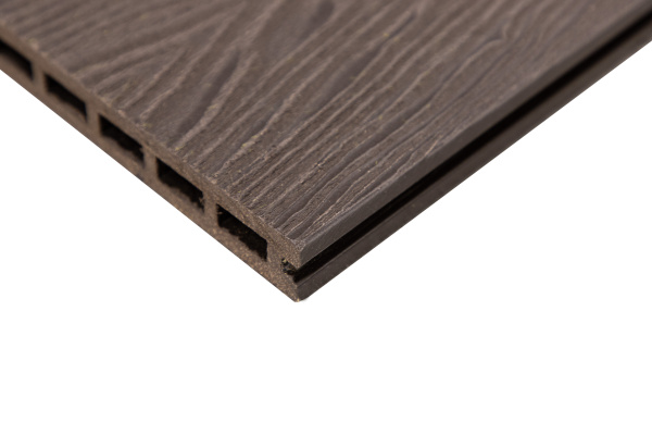 Доска-ступень стартовая ДПК Grand Line, 160х22 мм, L=4000 мм, 3D Wood, Тиснение дерево, венге