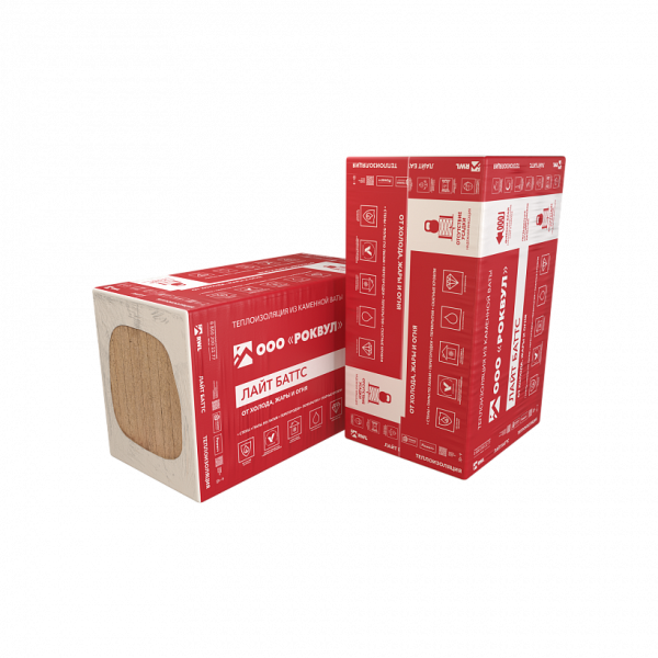 Rockwool Лайт Баттс, 100х600х1000 мм, 3.0 м², 0.3 м³ уп