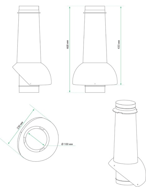 Комплект вентиляции Krovent Wave IS 110 серый