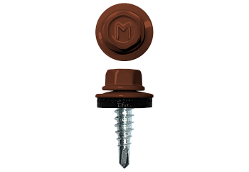 Саморез кровельный Daxmer 4.8х19 мм, сверло №2, RAL 8004, уп.250 шт.