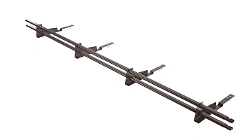 Снегозадержатель для композитной черепицы Borge L=3000 мм, 4 опоры, 2 трубы, овал 25х45 мм, RAL 8017 matt