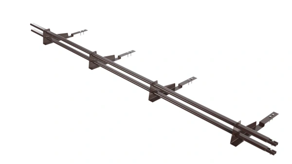 Снегозадержатель для композитной черепицы Borge L=3000 мм, 4 опоры, 2 трубы, овал 25х45 мм, RAL 8017 matt