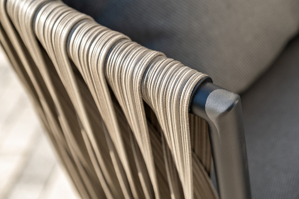 Диван 3-местный из искусственного ротанга, Флоренция, цвет: графит