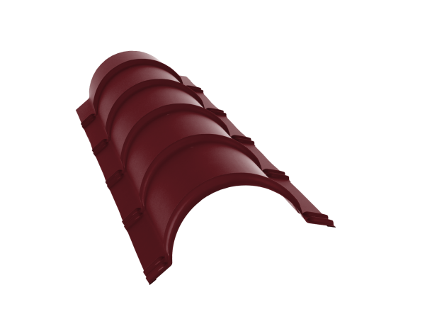 GL Планка конька полукруглого R110 мм 0.45 мм, Drap TR, RAL 3005, L=1970 мм