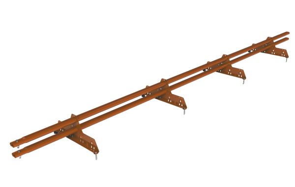 Снегозадержатель универсальный Roofsystems Prestige Next 4 опоры, 2 трубы, овал 45х25, L=3000 мм, RAL 8004