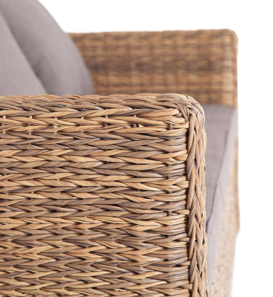 Диван 3-местный из искусственного ротанга /геацинт/, Капучино соломенный