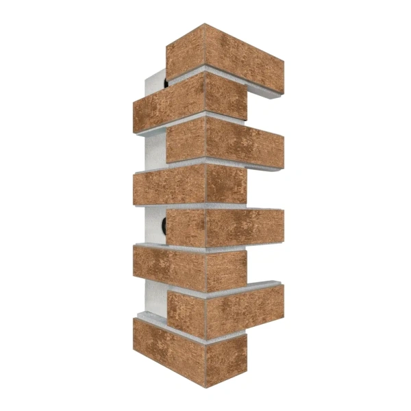 Термопанель угловая Европа с плиткой Keramin, 250х250х600 мм, 80 мм ППС, гладкий, цвет: Теннесси 3