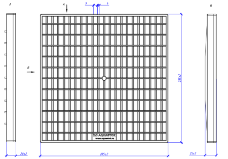 Решетка пластиковая Aquastok для дождеприемника 300х300, кл. А, арт. 32851