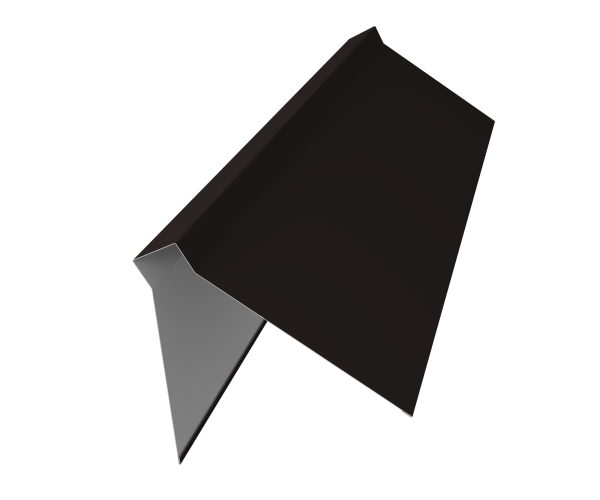 GL Планка конька плоского, 220х50х220 мм 0.45 мм, Drap-double TX, RAL 9005, L=3000 мм