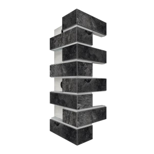 Термопанель угловая Европа с плиткой Keramin, 250х250х600 мм, 60 мм ППС, гладкий, цвет: Колорадо 5