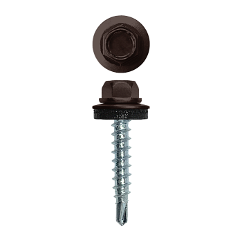 Саморез кровельный, 4.8х29 мм, сверло №1, RAL 8017, уп. 250 шт.