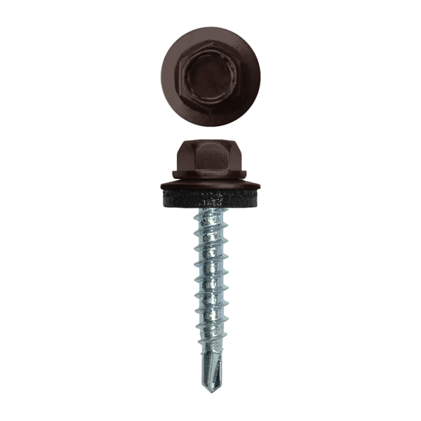 Саморез кровельный, 4.8х29 мм, сверло №1, RAL 8017, уп. 250 шт.