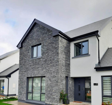 Сланец, 3D панель из камня, 550х200 мм, Country Black slate, 4 шт/уп