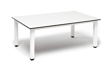 Столик журнальный из HPL, Канны, 90х60 см, H 40см, каркас белый цвет: молочный