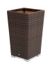 Кашпо для цветов Капучино, плетеное из искусственного ротанга цвет: коричневый