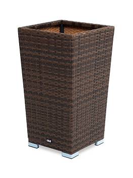 Кашпо для цветов Капучино, плетеное из искусственного ротанга цвет: коричневый