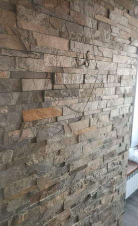 Кварцит, 3D панель из камня, 600х150 мм, Natural Zeera Green