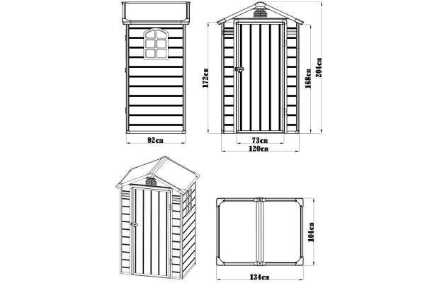Сарай пластиковый Black Fox Modernist A, 1.1 м²