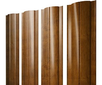 GL Штакетник Twin с прямым резом 0.45 мм, Print Elite, Golden Wood TwinColor