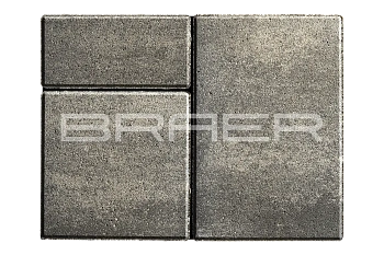 Тротуарная плитка Braer Старый город Ландхаус 60 мм 80х160, 160х160, 240х160 мм, прямоугольная, цвет: Color Mix Туман