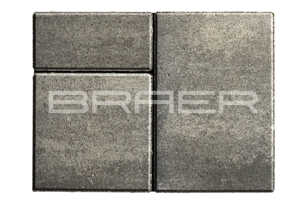 Тротуарная плитка Braer Старый город Ландхаус 60 мм 80х160, 160х160, 240х160 мм, прямоугольная, цвет: Color Mix Туман