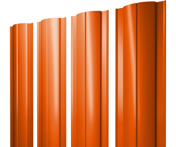 GL Штакетник Круглый с прямым резом 0.45 мм, PE, RAL 2004