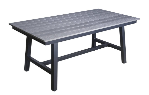 Стол обеденный из ДПК, Сан Ремо, каркас алюминиевый цвет: серый
