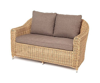 Диван 2-местный из искусственного ротанга, Кон Панна соломенный
