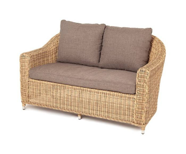 Диван 2-местный из искусственного ротанга, Кон Панна соломенный