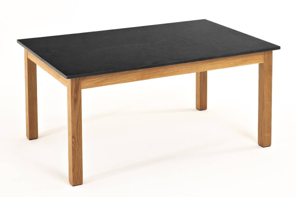 Столик журнальный из HPL, Канны, 90х60 см, H 40 см, основание дуб, цвет столешницы серый гранит