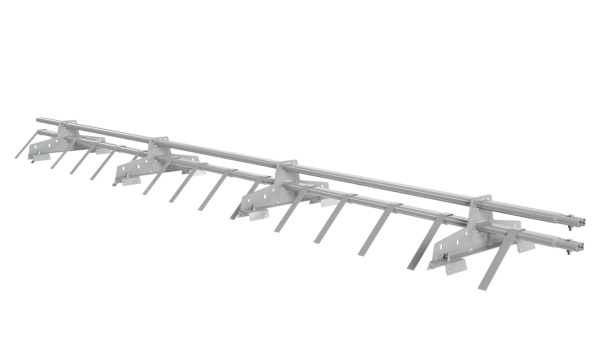 Снегозадержатель для профнастила Н-60, Н-75 Borge L=3000 мм, 4 опоры, 2 трубы, овал 25х45 RAL 9006