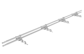 Снегозадержатель для фальцевой кровли Roofsystems Prestige Master фальц 4 опоры, 2 трубы, овал 45х25, L=3000 мм, RAL 9003