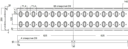 Мостик кровельный для фальцевой кровли Optima L=1250 мм, RAL 9005