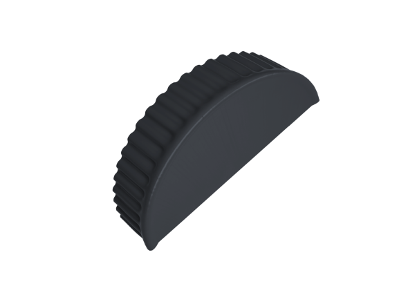 GL Заглушка конька полукруглого, торцевая 0.45 мм, Drap ST, RAL 7024