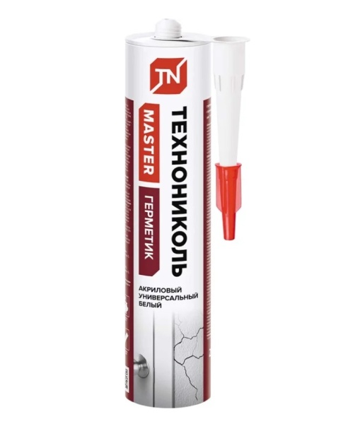 Герметик Технониколь акриловый Master, универсальный, цвет: белый, уп 280 мл.