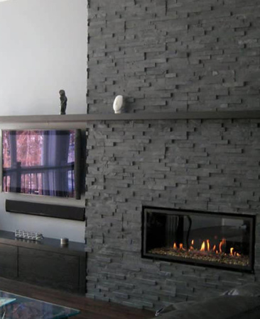 Сланец, 3D панель из камня, 600х150 мм, Classic Black Matt, 8 шт/уп, 0.72 м²