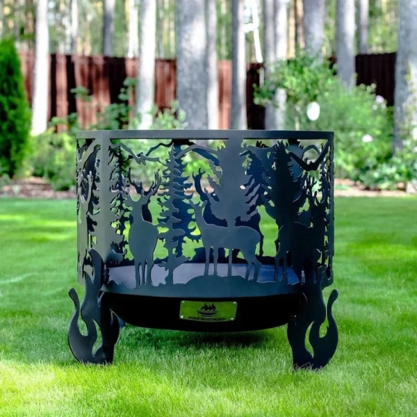 Костровая чаша с коническим дном, Ø1000, Н=700 мм, "Олени"