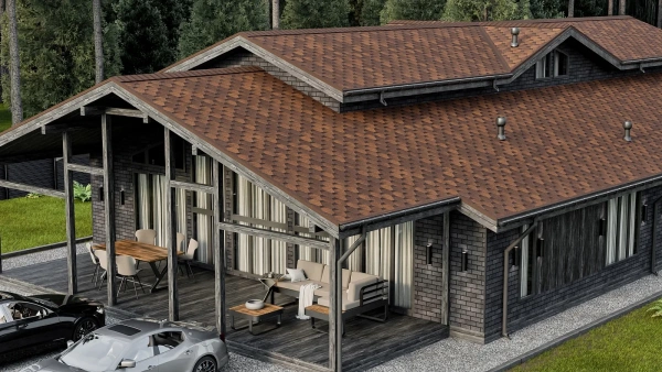 Битумная черепица Shinglas, Кадриль цвет: клен 3 м² / уп.