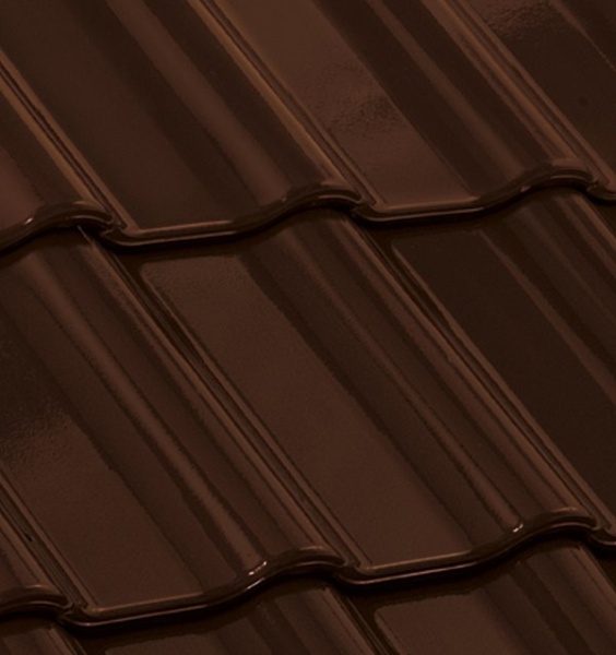 Керамическая черепица Nelskamp F 12, Коричневый глянцевый