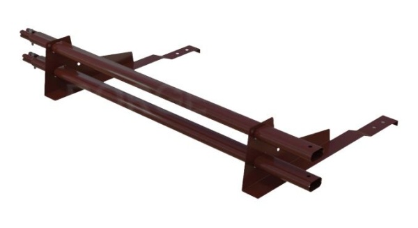 Снегозадержатель для натуральной черепицы Borge L=1500 мм, 2 опоры, 2 трубы, овал 25х45 RAL 3005