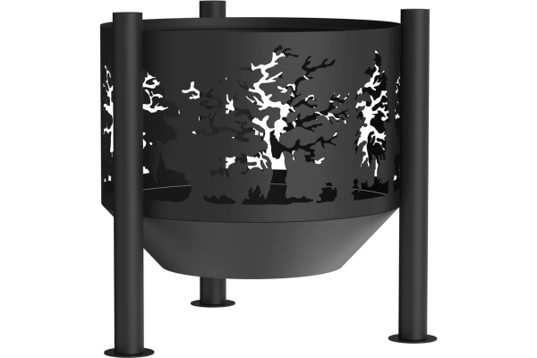 Костровая чаша на трубчатых ножках, Ø500, H=490 мм, "Деревья"