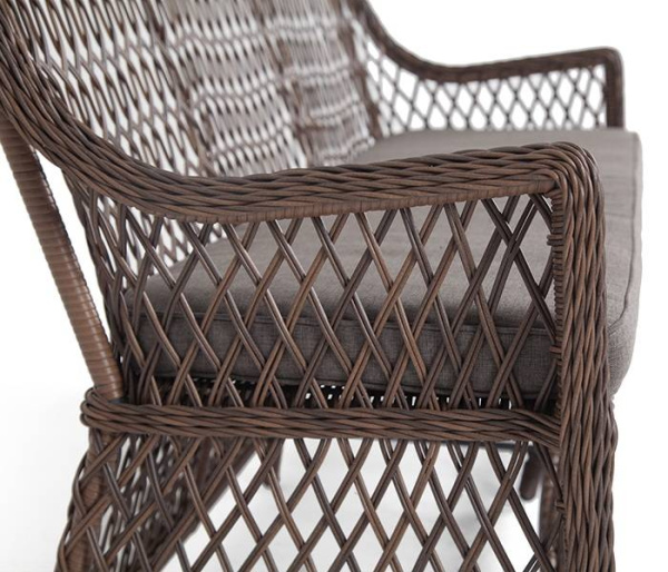 Диван 2-местный из искусственного ротанга, Латте коричневый