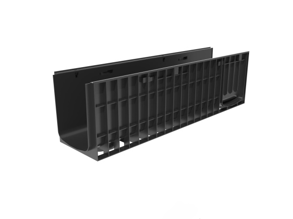 Лоток водоотводный пластиковый Gidrolica Standart DN200, h285, 823