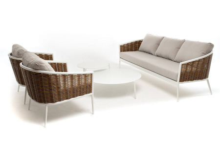 Столик журнальный круглый, Тоскана, Ø 103 см, H 28,5 см, цвет: белый