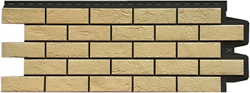 Фасадная панель Grand Line, Состаренный кирпич Design Plus, цвет: ваниль с черным швом